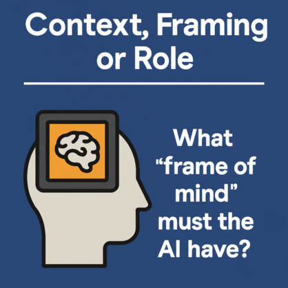 Infographic showing Context, Role and Framing in AI Prompting